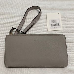 Lo and Sons gray wristlet